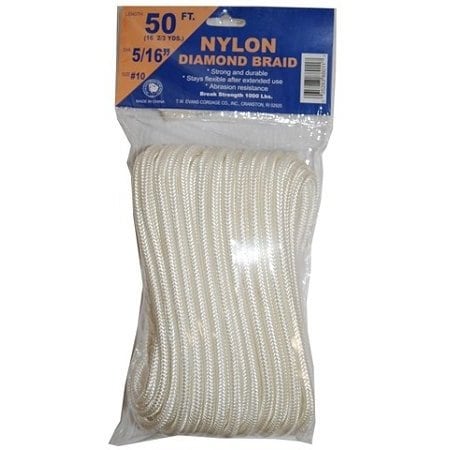 T.W. Evans Cordage Co. 5/16. x 50 ft. Diamond Braid Nylon Rope 88011